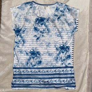 *Nwot* Cato Mixed Print Blouse